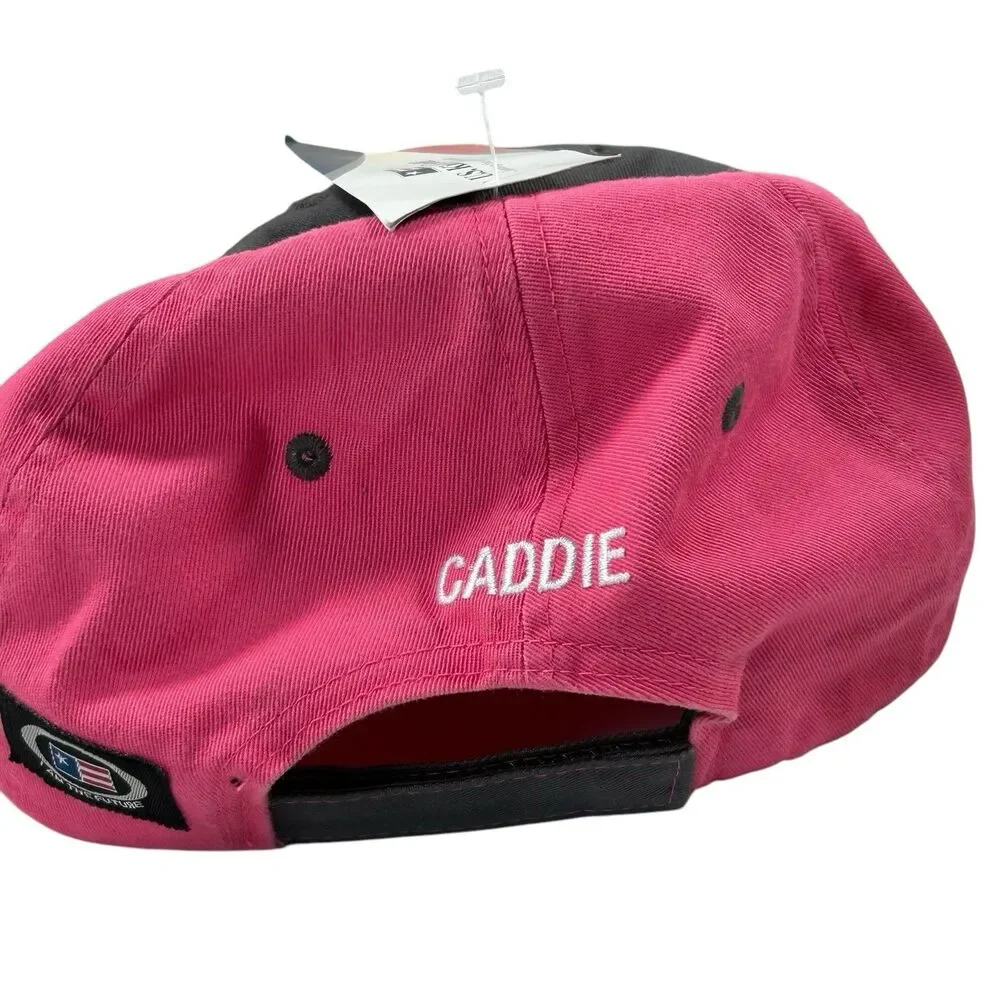 US Kids Golf Association Tournament Players CADDIE Adult Cap Hat Pink Adjustable